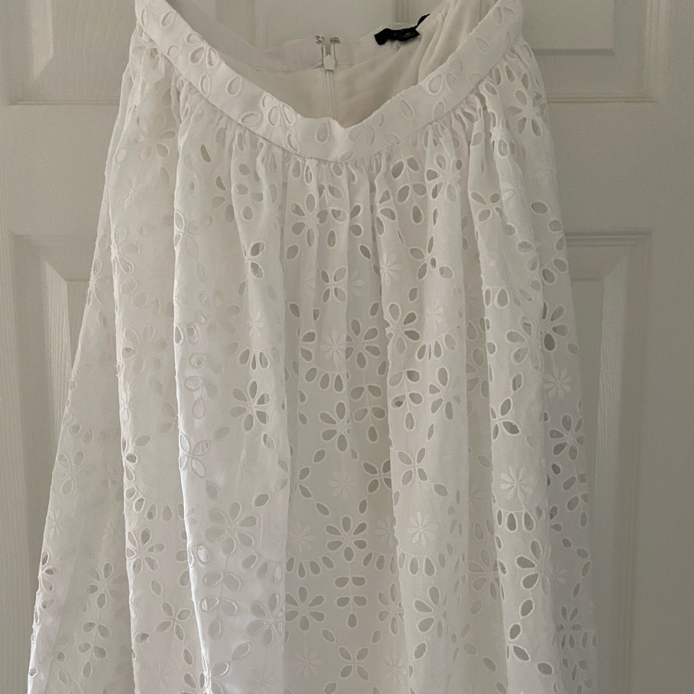 Jcrew white eyelet skirt